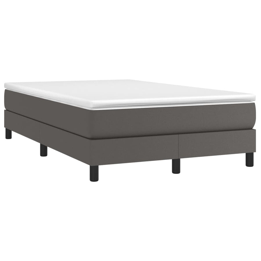 Boxspring met matras kunstleer grijs 120x200 cm 120 x 200 cm 25 cm Grijs