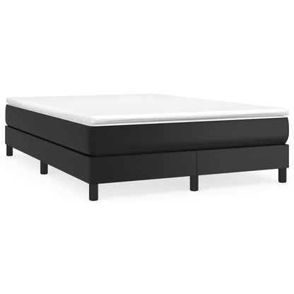 Boxspring met matras kunstleer zwart 140x190 cm 140 x 190 cm 25 cm Zwart