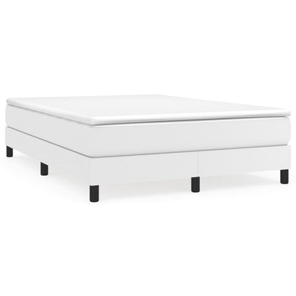 Boxspring met matras kunstleer wit 140x190 cm 140 x 190 cm 25 cm Wit