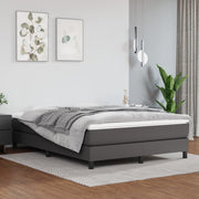 Boxspring met matras 140x190 cm grijs kunstleer