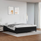 Boxspring met matras kunstleer zwart 160x200 cm 160 x 200 cm 25 cm Zwart