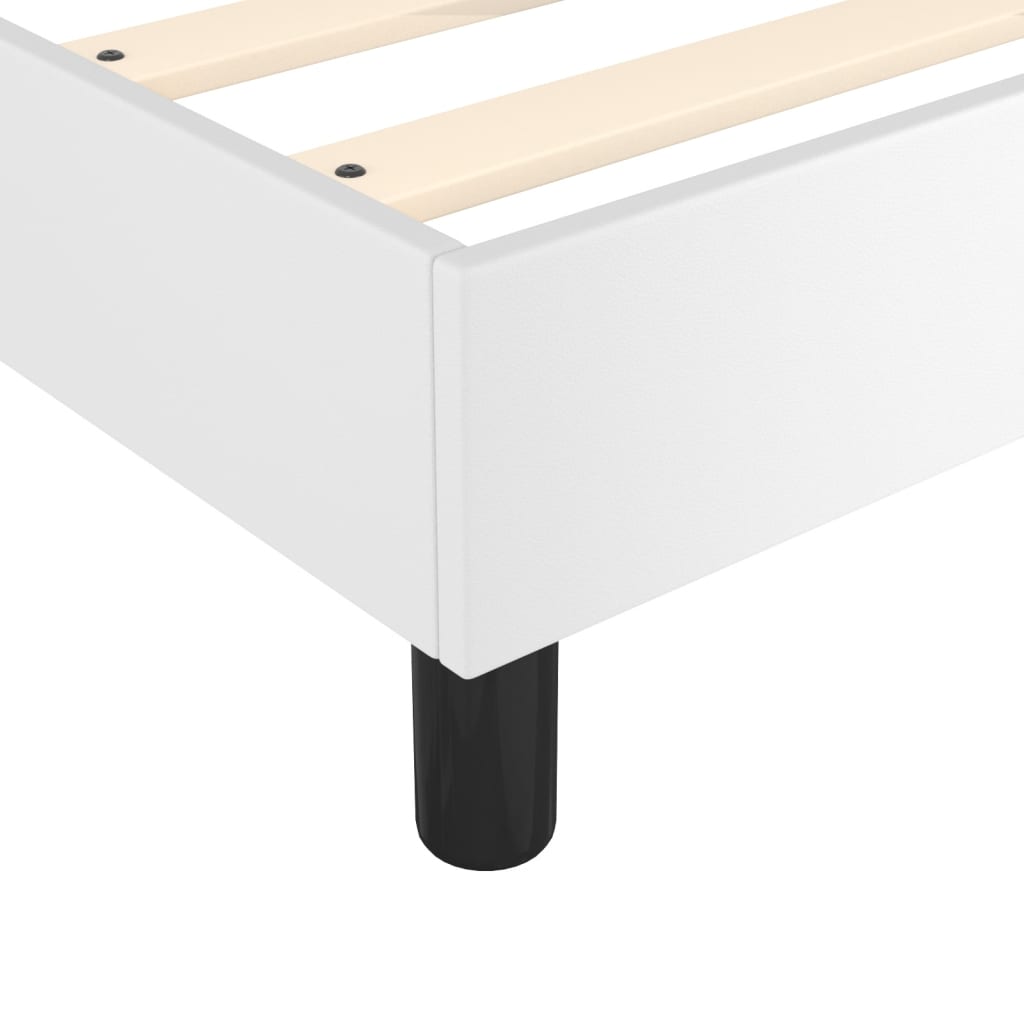 Boxspring met matras kunstleer wit 160x200 cm 160 x 200 cm 25 cm Wit