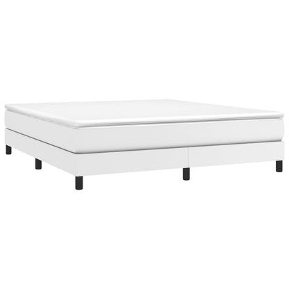 Boxspring met matras kunstleer wit 180x200 cm 180 x 200 cm 25 cm Wit