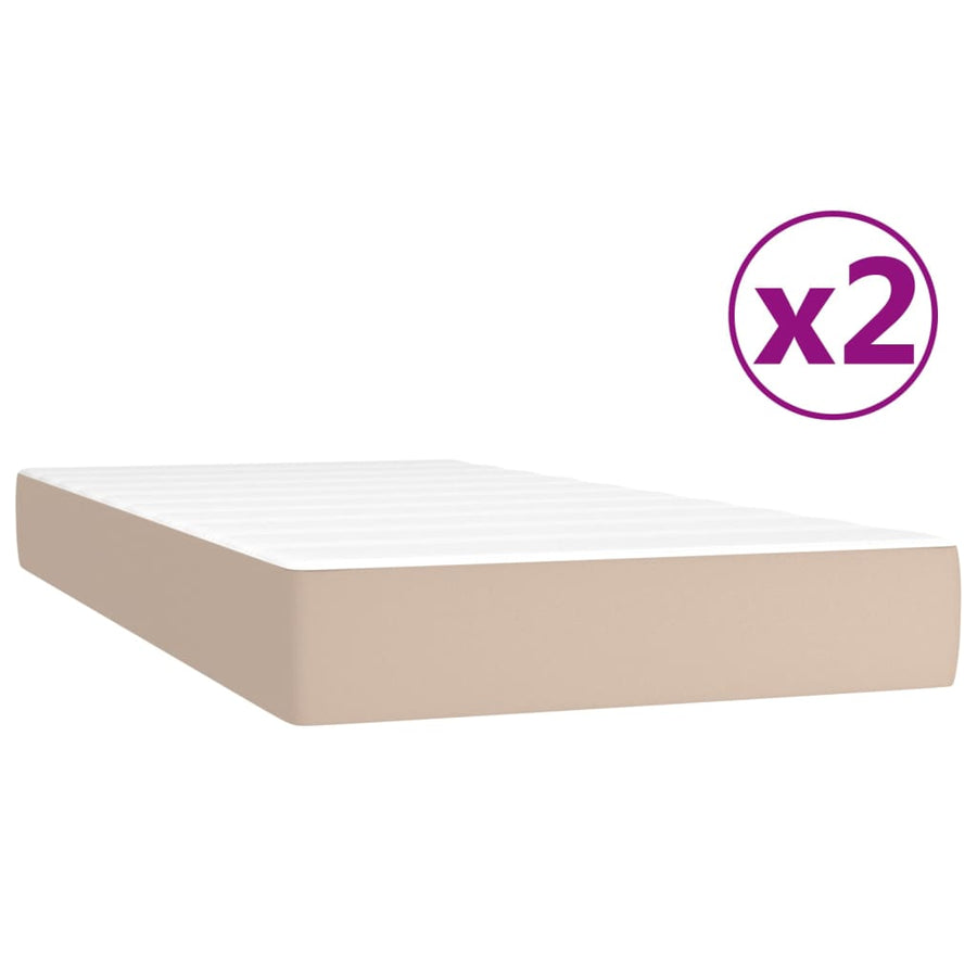 Boxspring Met Matras Kunstleer Kleurig 200 x 200 cm