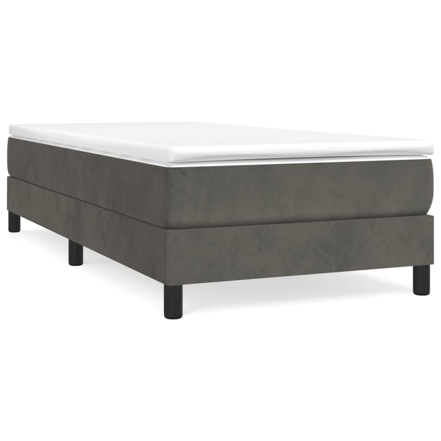 Boxspring met matras fluweel donkergrijs 80x200 cm 80 x 200 cm 25 cm