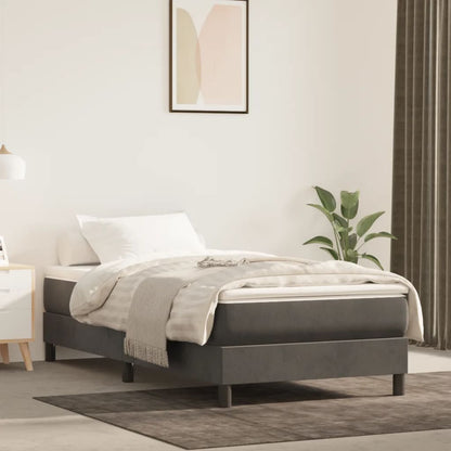 Boxspring met matras fluweel donkergrijs 80x200 cm 80 x 200 cm 25 cm