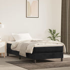 Boxspring met matras fluweel zwart 90x190 cm 90 x 190 cm 25 cm