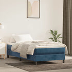 Boxspring met matras fluweel donkerblauw 90x190 cm 90 x 190 cm 25 cm