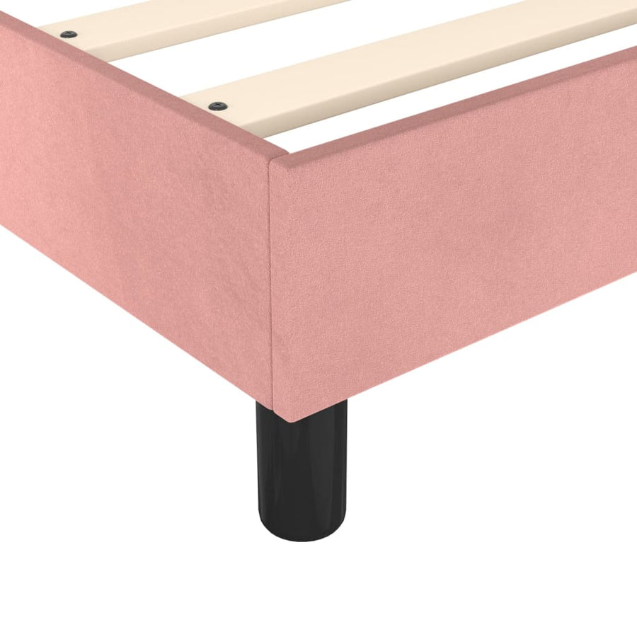 Boxspring met matras fluweel roze 90x190 cm 90 x 190 cm 25 cm
