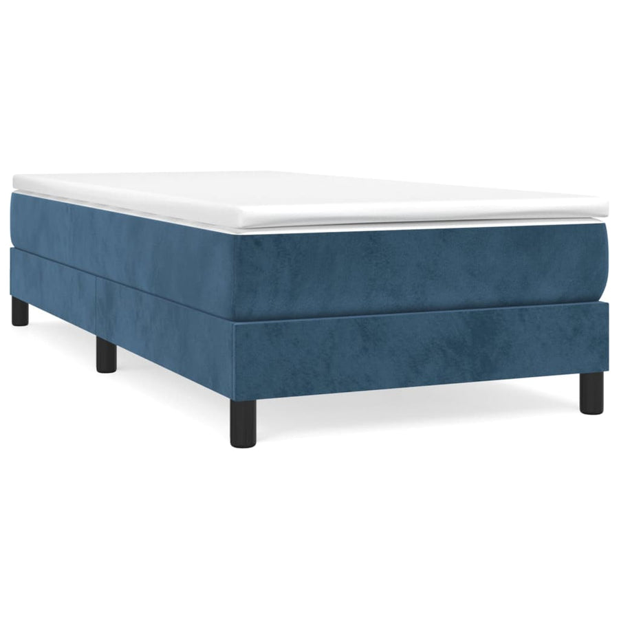Boxspring met matras fluweel donkerblauw 90x200 cm 90 x 200 cm 25 cm