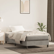 Boxspring met matras 100x200 cm lichtgrijs fluweel