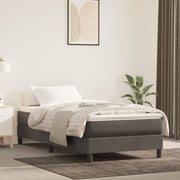 Boxspring met matras 100x200 cm donkergrijs fluweel
