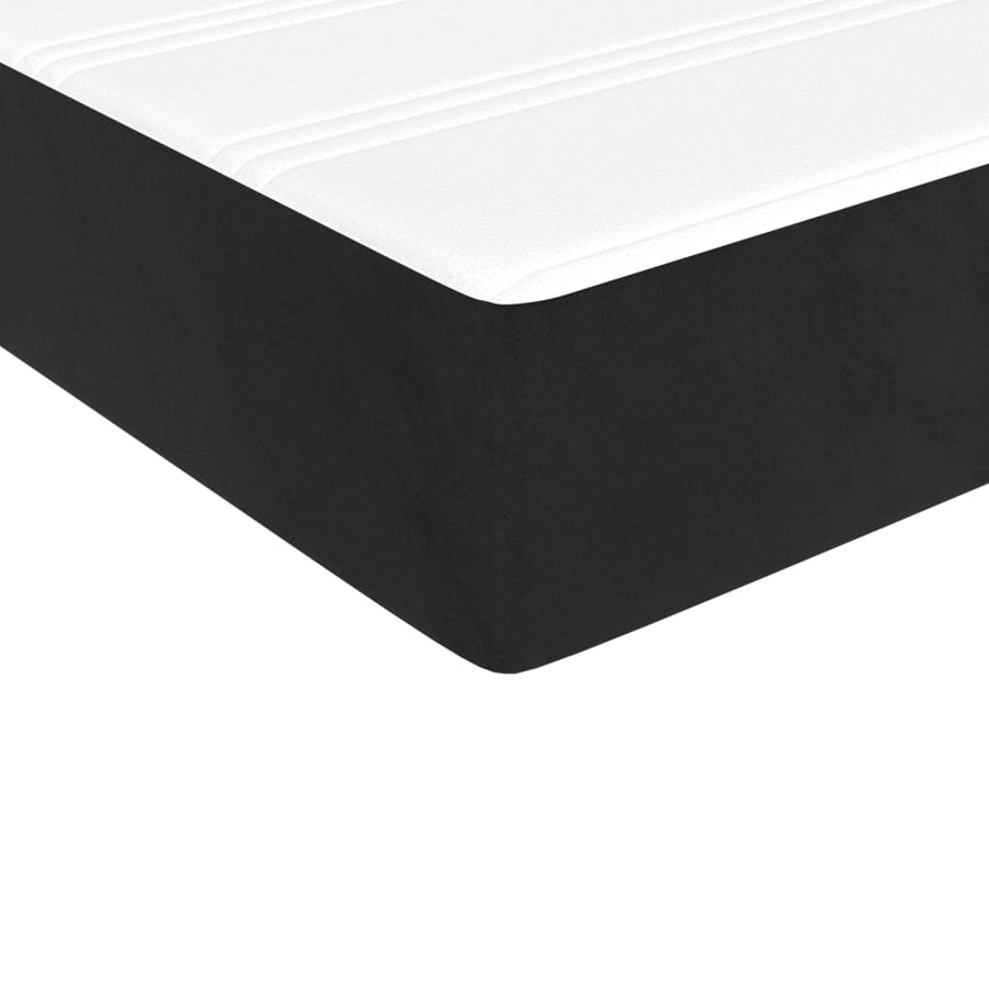 Boxspring met matras fluweel zwart 100x200 cm 100 x 200 cm 25 cm