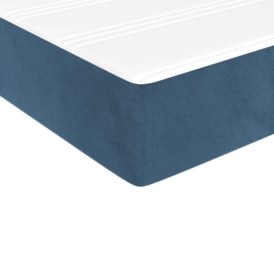Boxspring met matras fluweel donkerblauw 100x200 cm 100 x 200 cm 25 cm