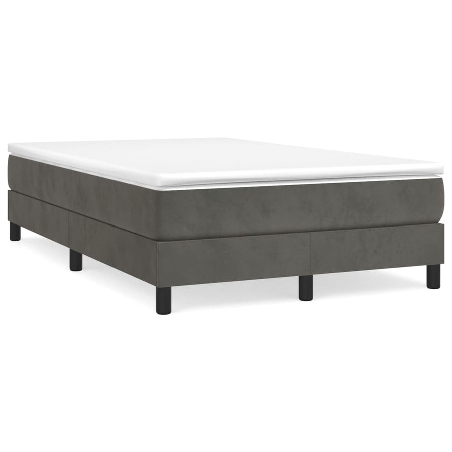 Boxspring met matras fluweel donkergrijs 120x200 cm 120 x 200 cm 25 cm