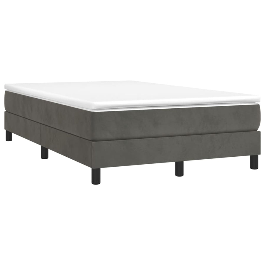Boxspring met matras fluweel donkergrijs 120x200 cm 120 x 200 cm 25 cm