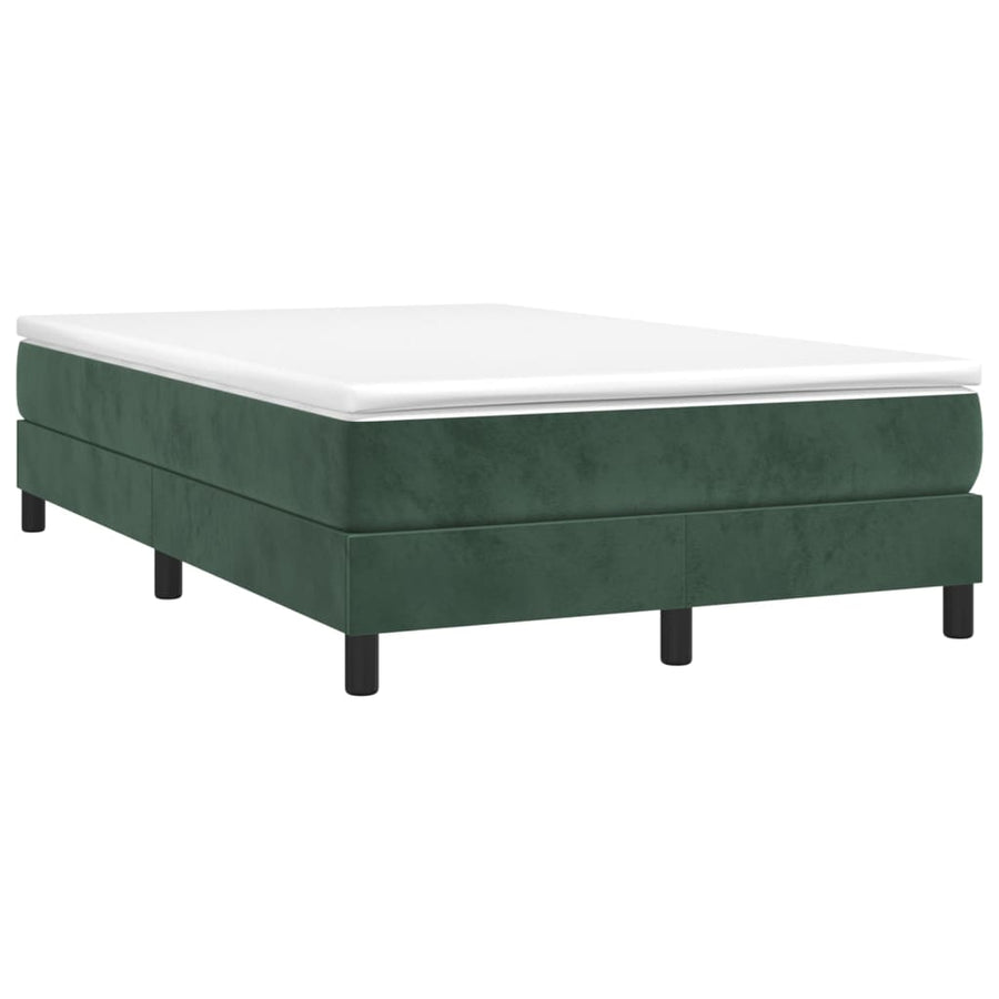 Boxspring met matras fluweel donkergroen 120x200 cm
