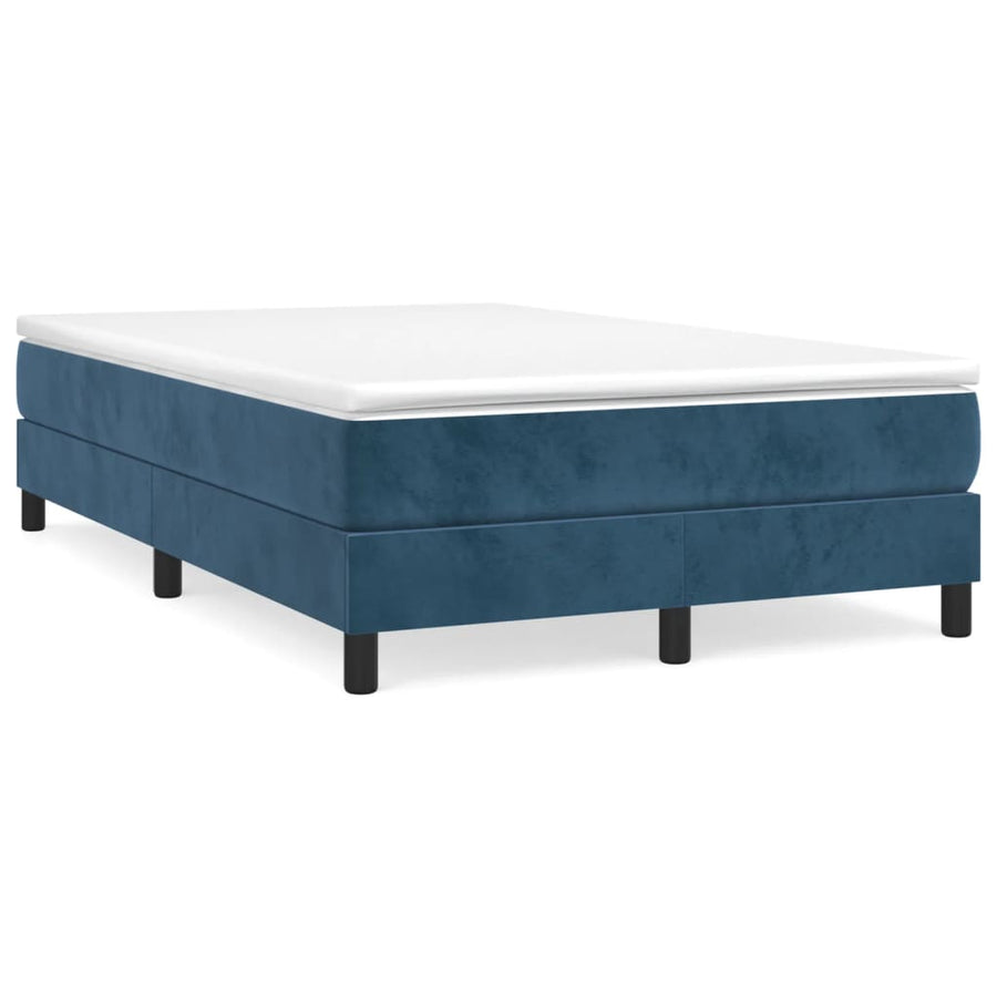 Boxspring met matras fluweel donkerblauw 120x200 cm 120 x 200 cm 25 cm