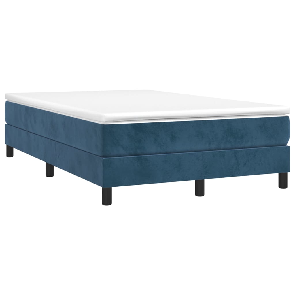 Boxspring met matras fluweel donkerblauw 120x200 cm 120 x 200 cm 25 cm