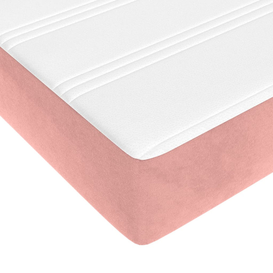 Boxspring met matras fluweel roze 120x200 cm 120 x 200 cm 25 cm