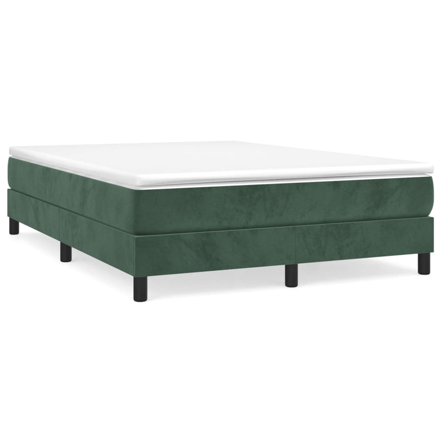 Boxspring Met Matras Fluweel Donkergroen 140 x 190 cm 25 cm