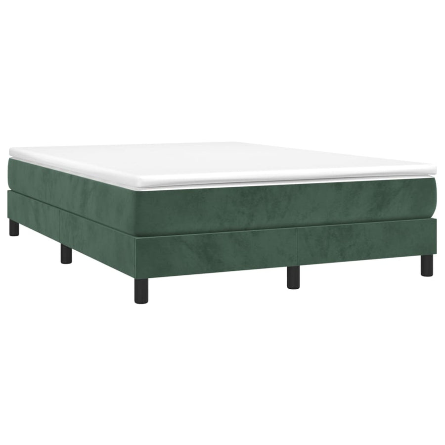 Boxspring Met Matras Fluweel Donkergroen 140 x 190 cm 25 cm