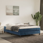 Boxspring met matras 140x190 cm donkerblauw fluweel