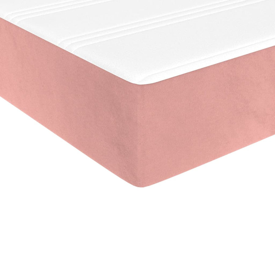 Boxspring met matras fluweel roze 140x190 cm 140 x 190 cm 25 cm