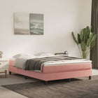 Boxspring met matras fluweel roze 140x190 cm 140 x 190 cm 25 cm