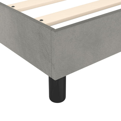 Boxspring met matras fluweel lichtgrijs 140x200 cm 140 x 200 cm 25 cm