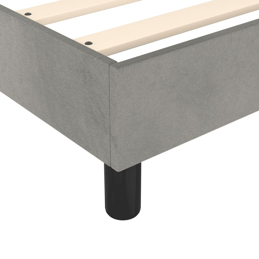 Boxspring met matras fluweel lichtgrijs 140x200 cm 140 x 200 cm 25 cm