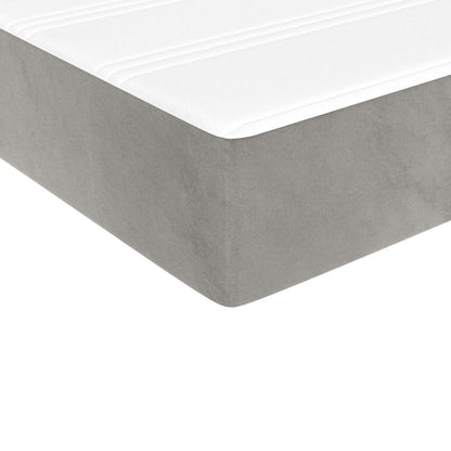 Boxspring met matras fluweel lichtgrijs 140x200 cm 140 x 200 cm 25 cm