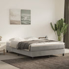 Boxspring met matras fluweel lichtgrijs 140x200 cm 140 x 200 cm 25 cm