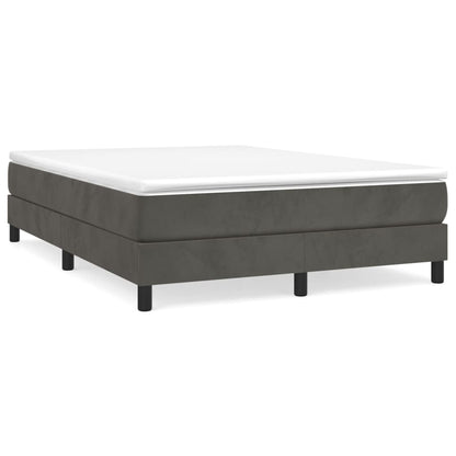 Boxspring met matras fluweel donkergrijs 140x200 cm 140 x 200 cm 25 cm