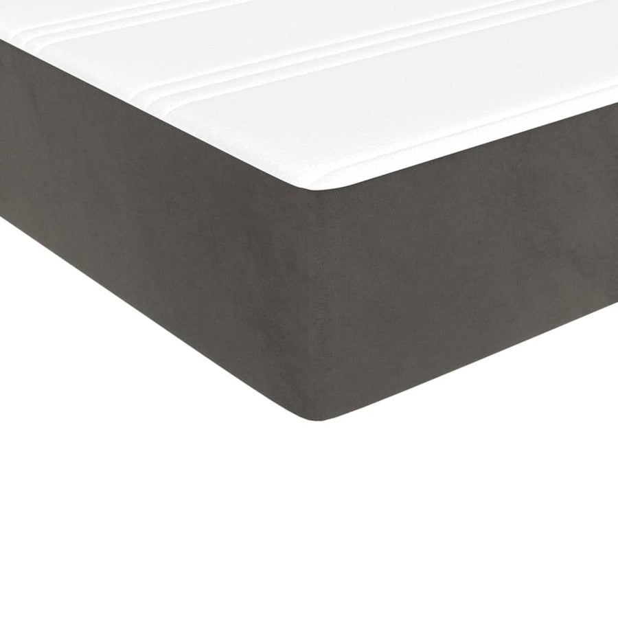 Boxspring met matras fluweel donkergrijs 140x200 cm 140 x 200 cm 25 cm