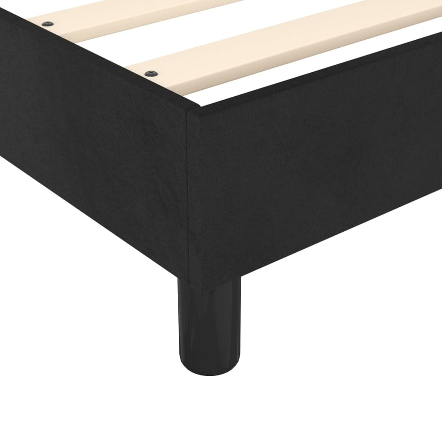 Boxspring met matras fluweel zwart 140x200 cm 140 x 200 cm 25 cm