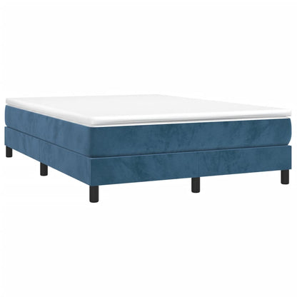 Boxspring met matras fluweel donkerblauw 140x200 cm 140 x 200 cm 25 cm