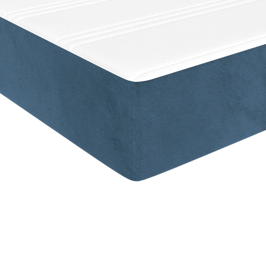 Boxspring met matras fluweel donkerblauw 140x200 cm 140 x 200 cm 25 cm