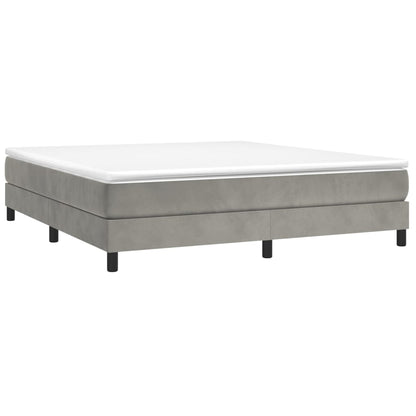 Boxspring met matras fluweel lichtgrijs 160x200 cm 160 x 200 cm 25 cm