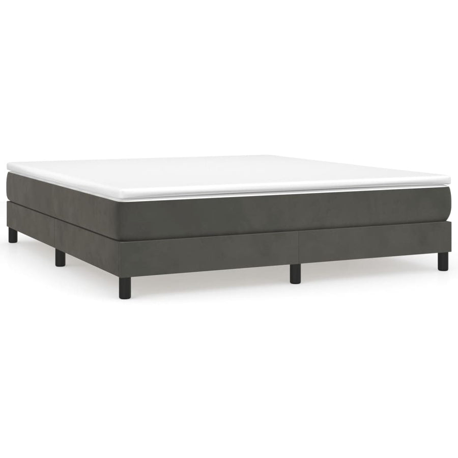 Boxspring met matras fluweel donkergrijs 160x200 cm 160 x 200 cm 25 cm