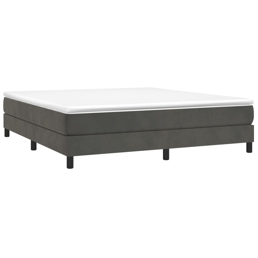 Boxspring met matras fluweel donkergrijs 160x200 cm 160 x 200 cm 25 cm