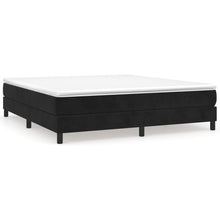 Boxspring met matras fluweel zwart 160x200 cm 160 x 200 cm 25 cm