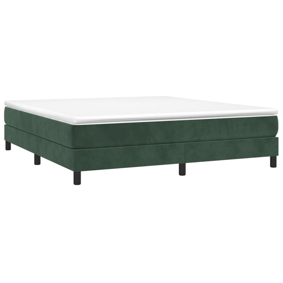 Boxspring met matras fluweel donkergroen 160x200 cm