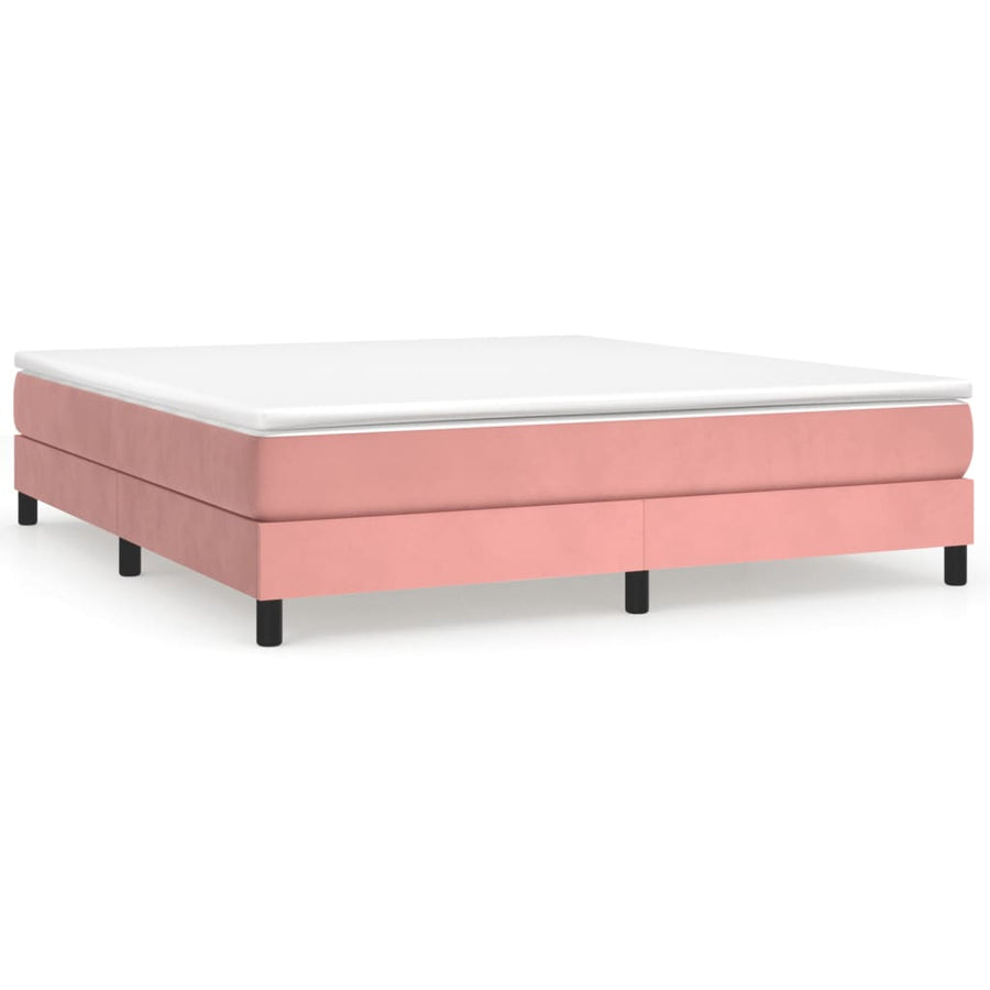 Boxspring met matras fluweel roze 160x200 cm 160 x 200 cm 25 cm