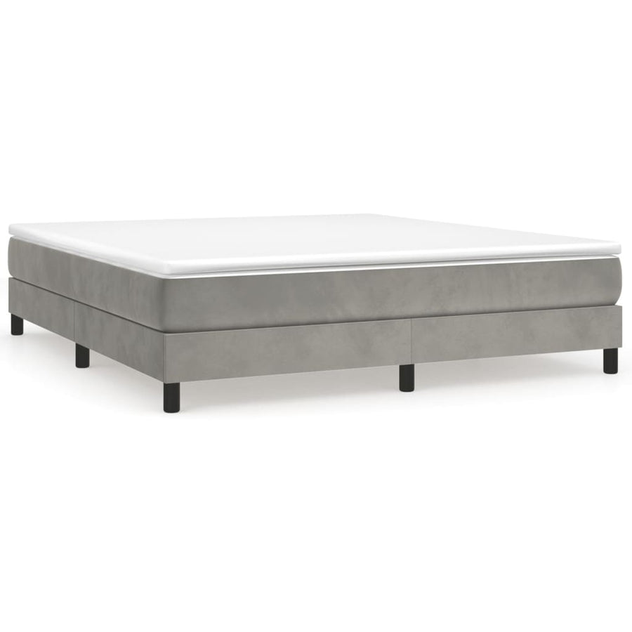 Boxspring met matras fluweel lichtgrijs 180x200 cm 180 x 200 cm 25 cm