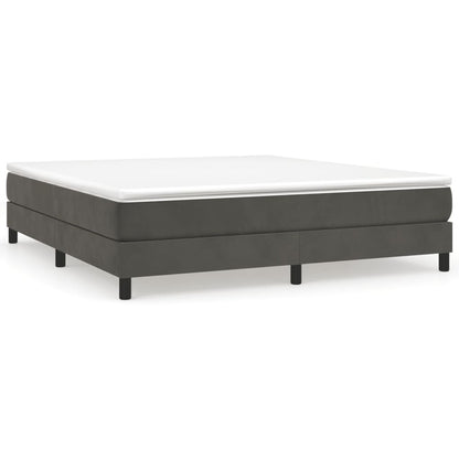 Boxspring met matras fluweel donkergrijs 180x200 cm 180 x 200 cm 25 cm