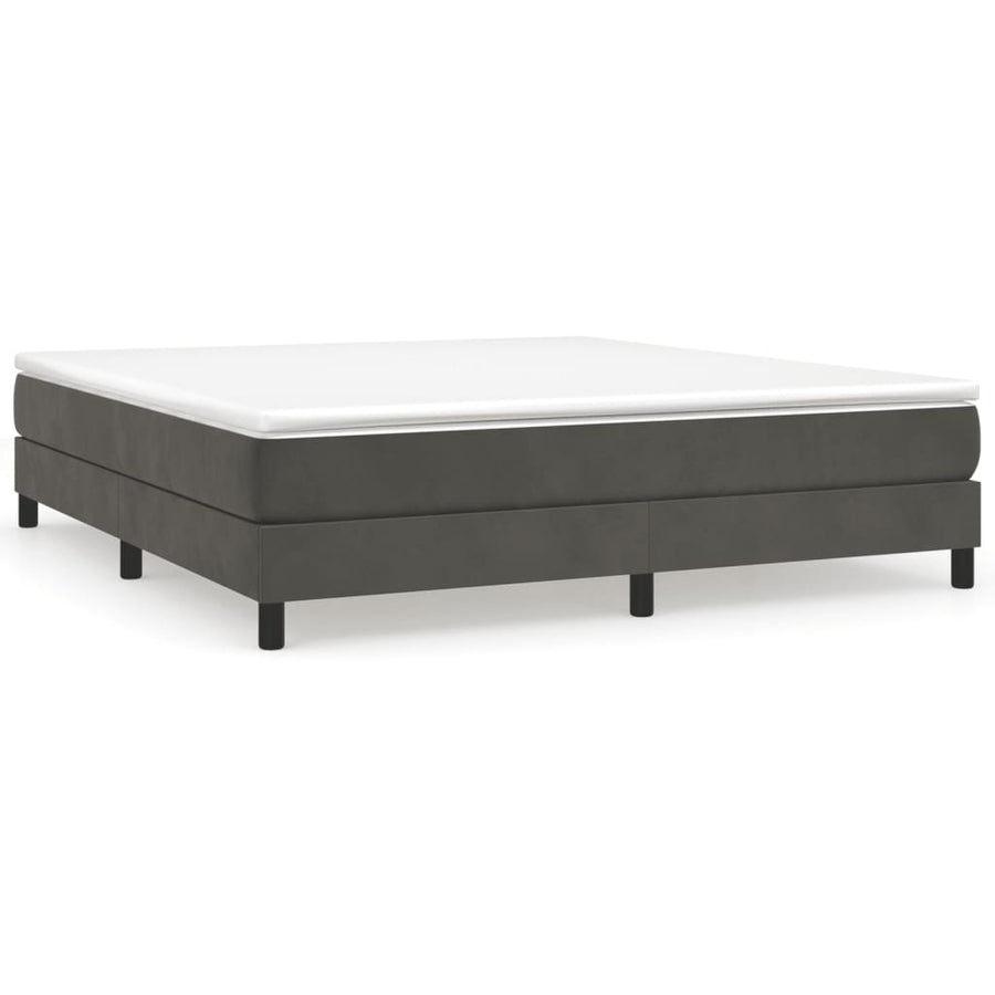 Boxspring met matras fluweel donkergrijs 180x200 cm 180 x 200 cm 25 cm
