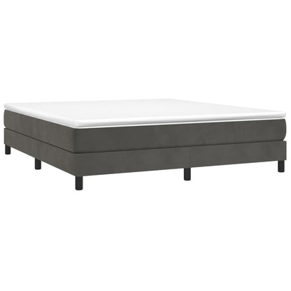 Boxspring met matras fluweel donkergrijs 180x200 cm 180 x 200 cm 25 cm