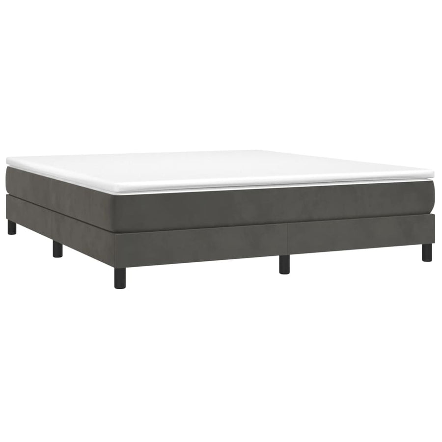 Boxspring met matras fluweel donkergrijs 180x200 cm 180 x 200 cm 25 cm