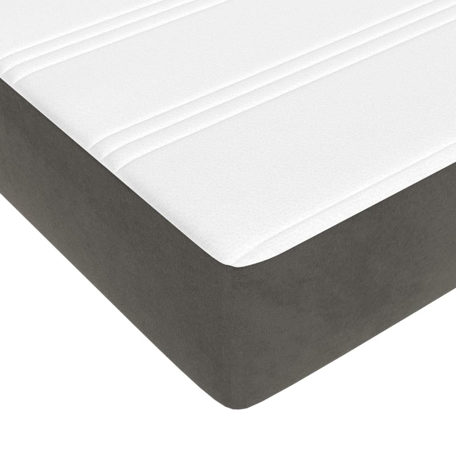 Boxspring met matras fluweel donkergrijs 180x200 cm 180 x 200 cm 25 cm